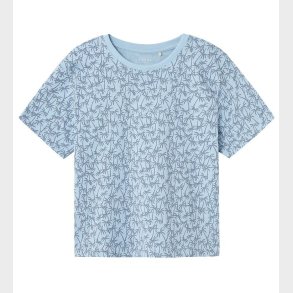 Name It T-shirt - NkmValther - Chambray Blue/Small Palm