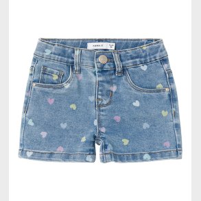 Name It Shorts - Slim - NmfSalli - Medium Blue Denim/Hearts