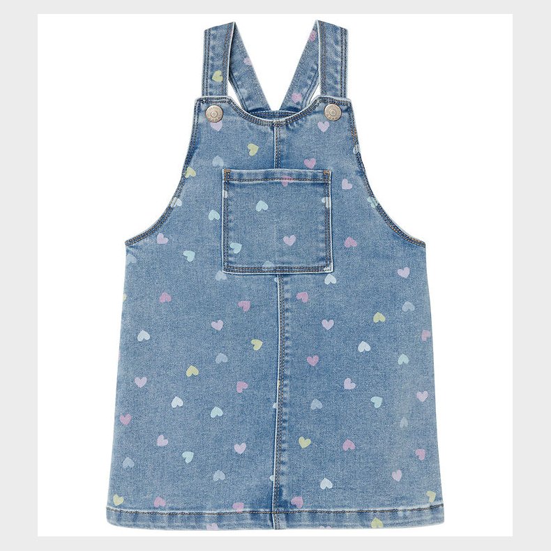 Name It Kjole - Short - NmfRosa - Medium Blue Denim/Hearts