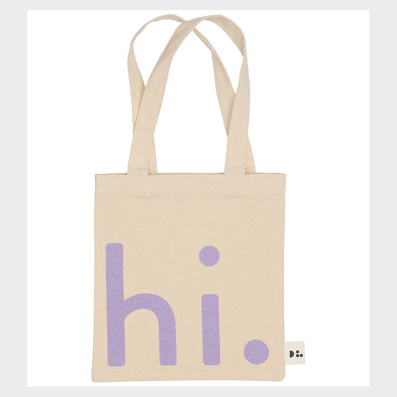 Design Letters Shopper - Lille - Hi - Natur/Lilla