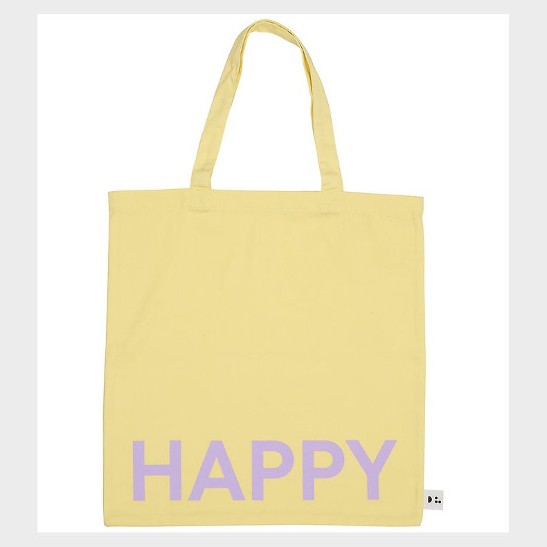 Design Letters Shopper - Happy - Gul m. Lilla
