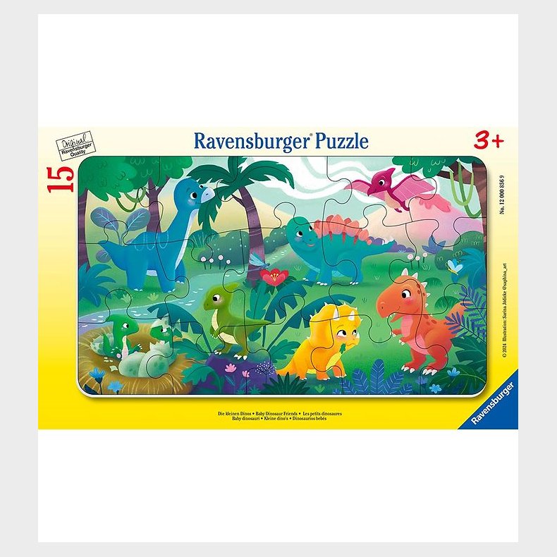 Ravensburger Puslespil - 15 Brikker - Baby Dinosaur Friends