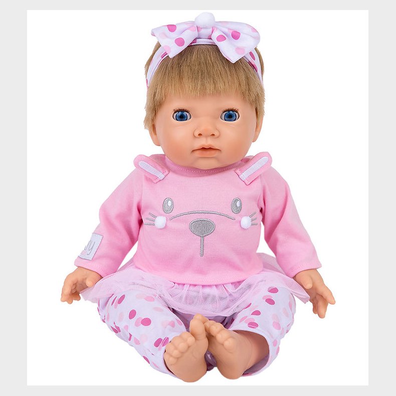 Tiny Treasures Dukke m. Blond H�r - Pink Bunny Baby
