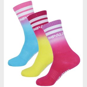 Impala Strmper - Stripe Sock - 3-pak - Bl/Gul/Pink