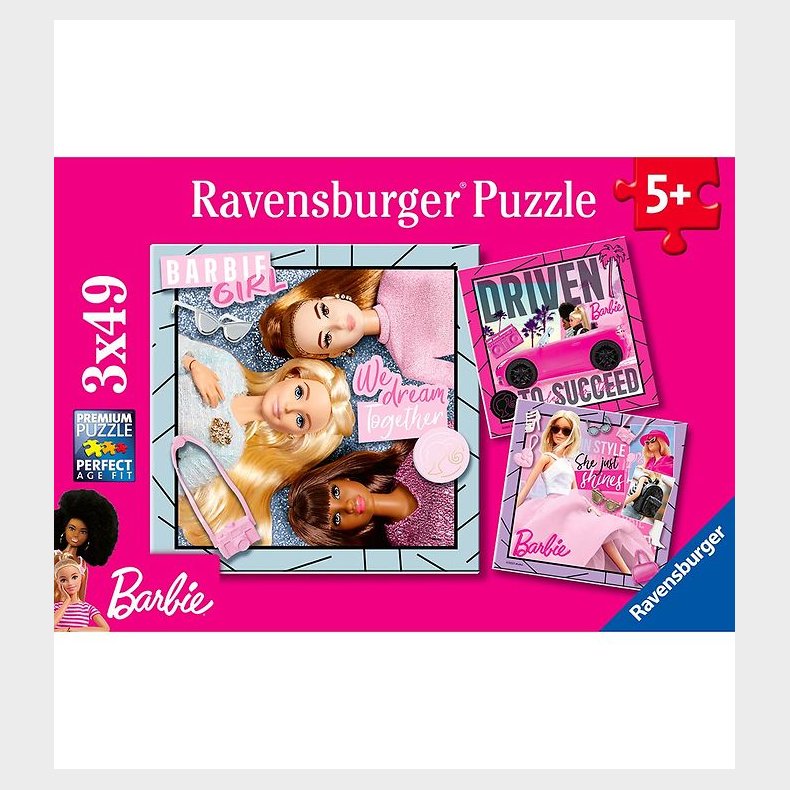 Ravensburger Puslespil - 3x49 Brikker - Barbie