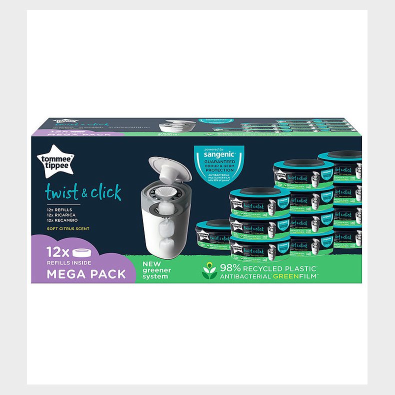Tommee Tippee Sangenic Bleposer - Twist&Click Refill - 12-pak