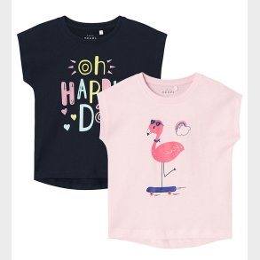 Name It T-shirt - MnfViolet - 2-pak - Parfait Pink/Dark Sapphhir