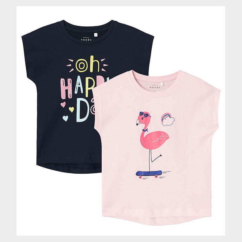 Name It T-shirt - MnfViolet - 2-pak - Parfait Pink/Dark Sapphhir