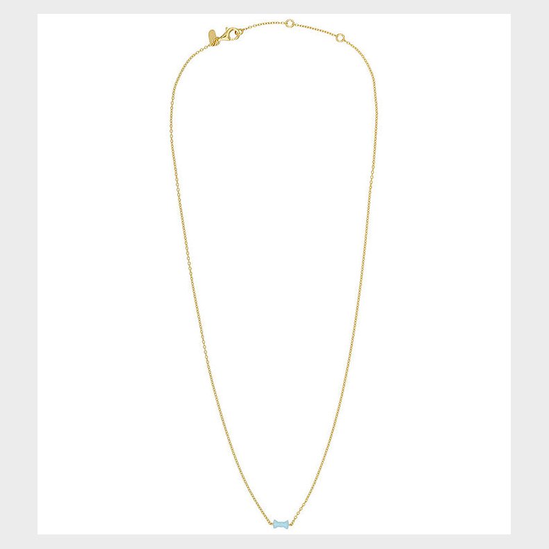 Design Letters Halskde - Bow Tie - 45 cm - Guld/Lysebl