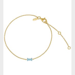 Design Letters Armbnd - 20 cm - Bow Tie - Guld/Lysebl