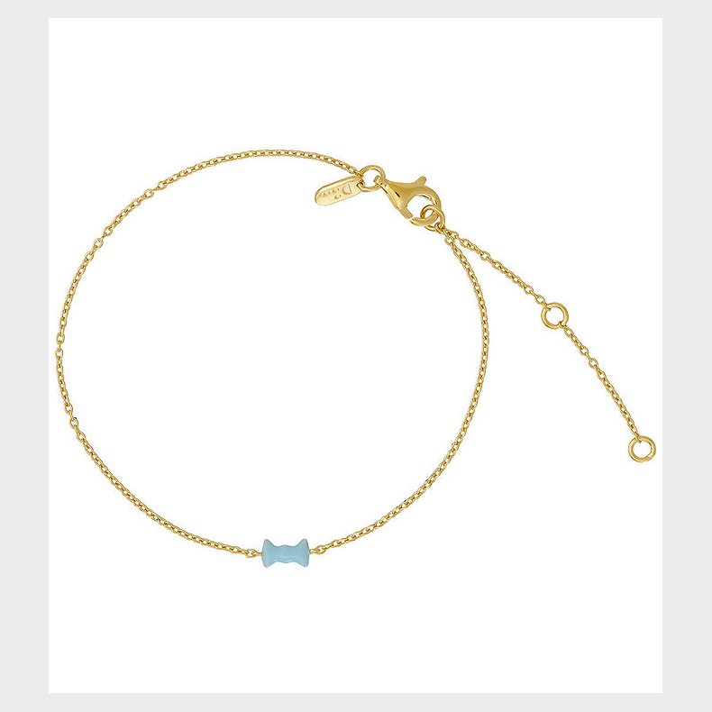 Design Letters Armbnd - 20 cm - Bow Tie - Guld/Lysebl