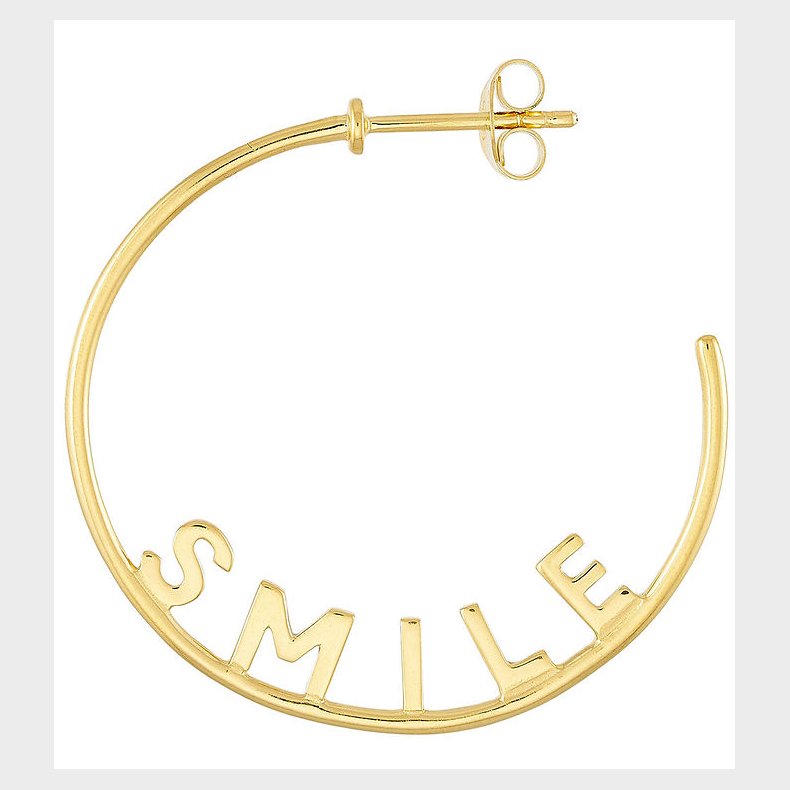 Design Letters rering - 1 stk. - Smile Hoop - Guld