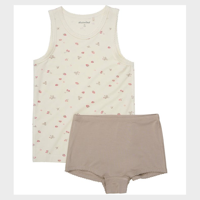 Minymo Undert�j - Viskose - Strawberry Ice m. Jordb�r