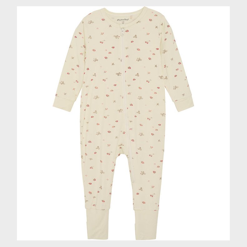 Minymo Natdragt - Viskose - Strawberry Ice m. Jordb�r