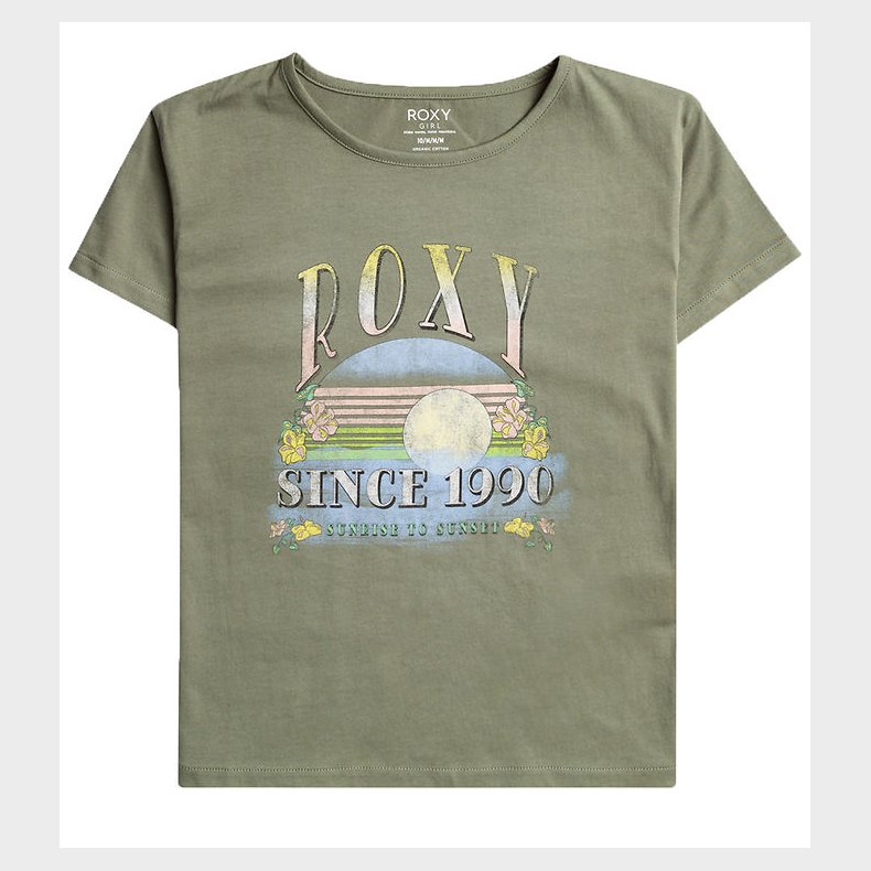 Roxy T-shirt - Purple Hearts - Agave Green