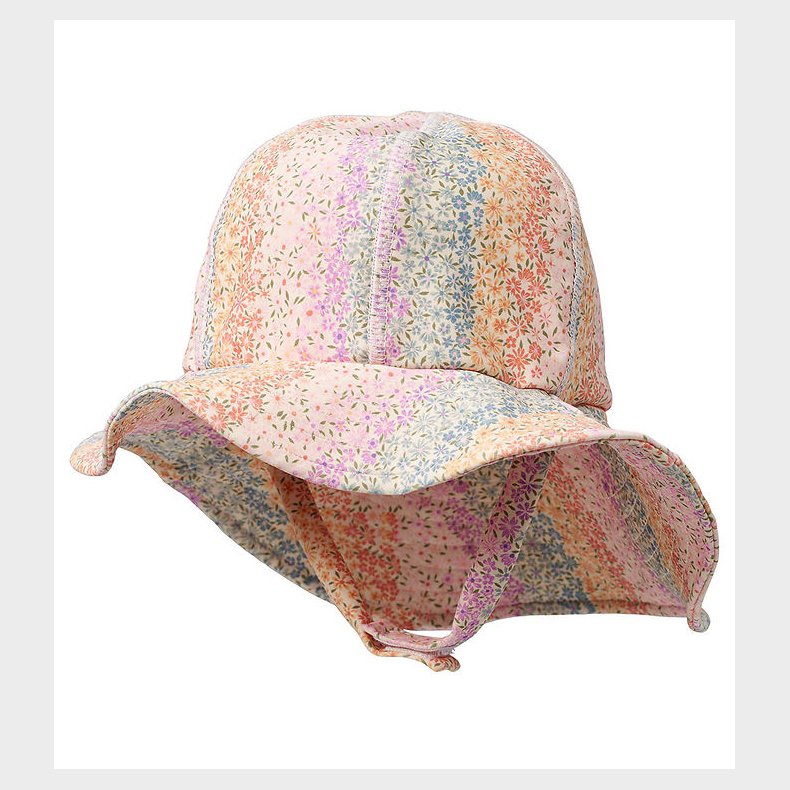 Wheat Badehat - UV40+ - Rainbow Flowers m. Velcro