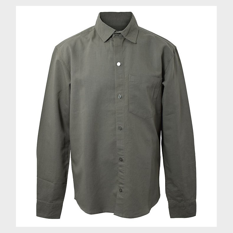 Hound Skjorte - Linen Blend - Army