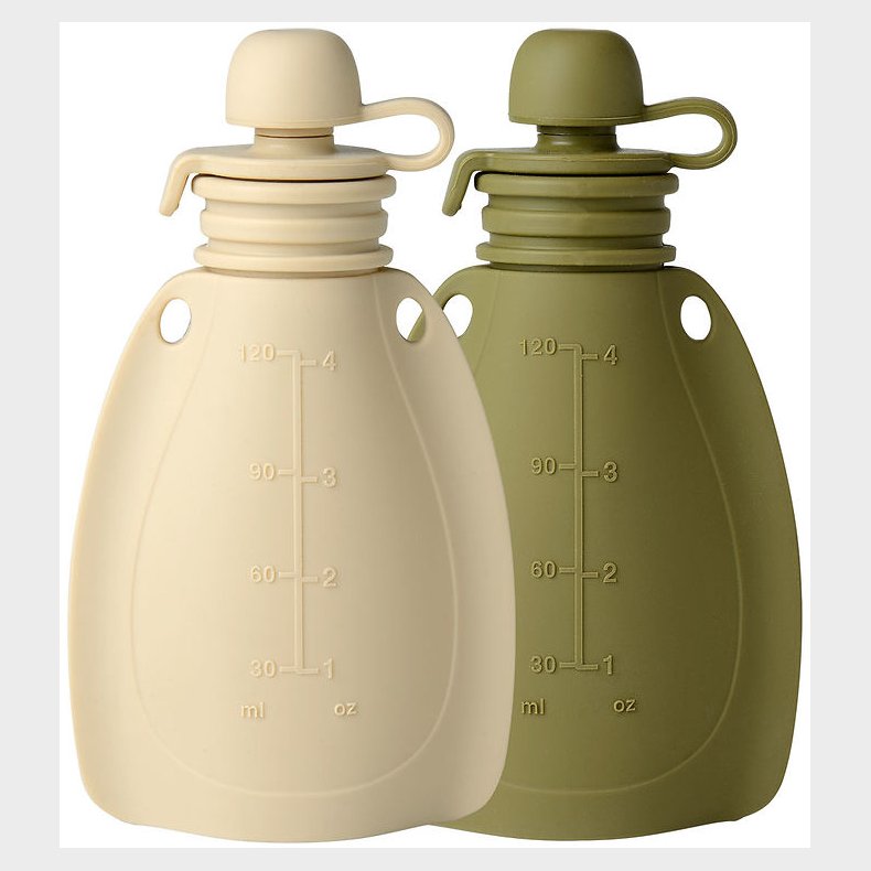 Mininor Smoothieposer - 2-pak - Silikone - 120 ml - Beige/Grn