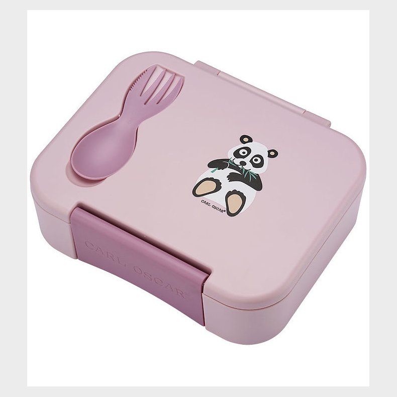 Carl Oscar Madkasse m. Gaffel/Ske - BentoBox - Pink m. Panda