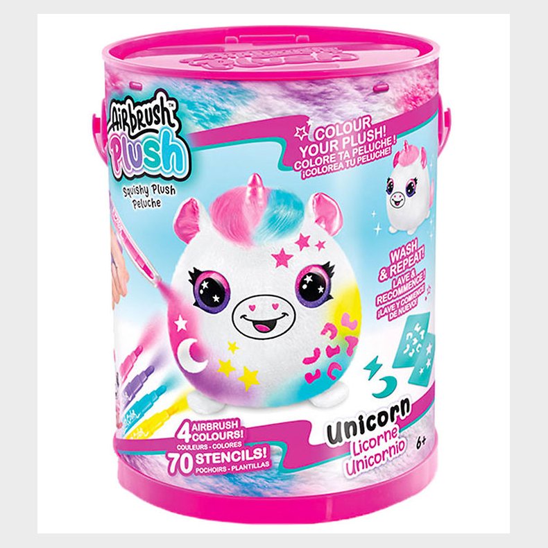 Airbrush Plush Bamse - Squish Pals Paint Can - 15 cm - Assortere