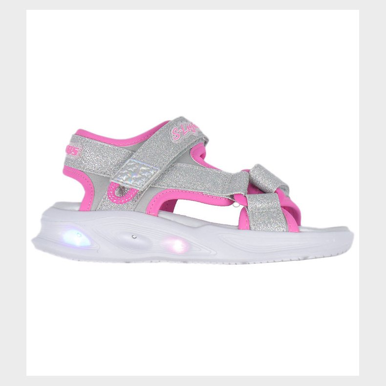 Skechers Sandaler m. Lys - Sola Glow - Silver/Hot Pink