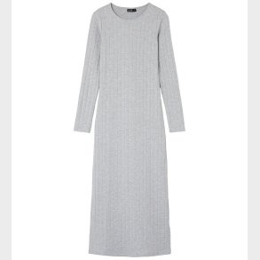 LMTD Kjole L/ - Rib - NlfLunne - Light Grey Melange