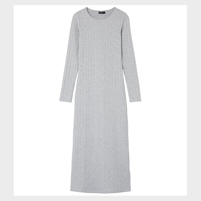 LMTD Kjole L/ - Rib - NlfLunne - Light Grey Melange