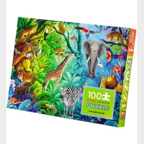 Crocodile Creek Puslespil - 100 Brikker - Jungle Paradise