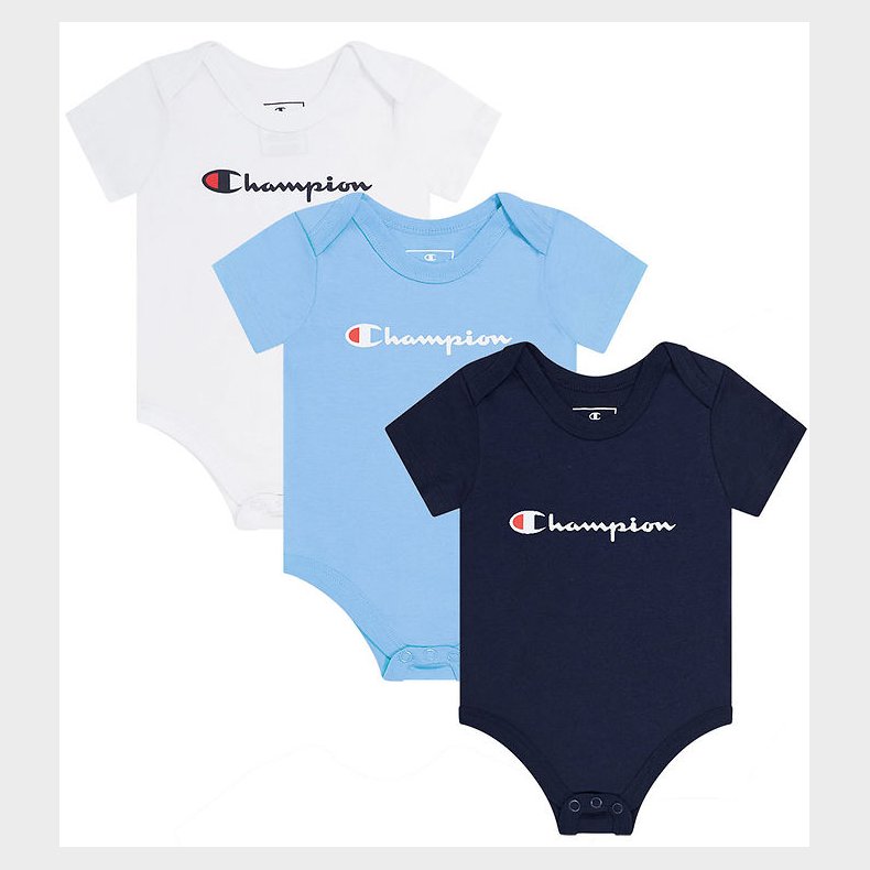 Champion Body k/ - 3-pak - Hvid/Bl/Navy