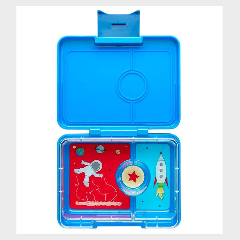 Yumbox Madkasse m. 3 Rum - Bento Snack - Surf Blue/Rocket