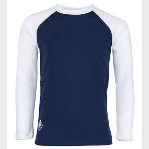 Petit Crabe Badebluse - Raglan - UV50+ - Blue/White