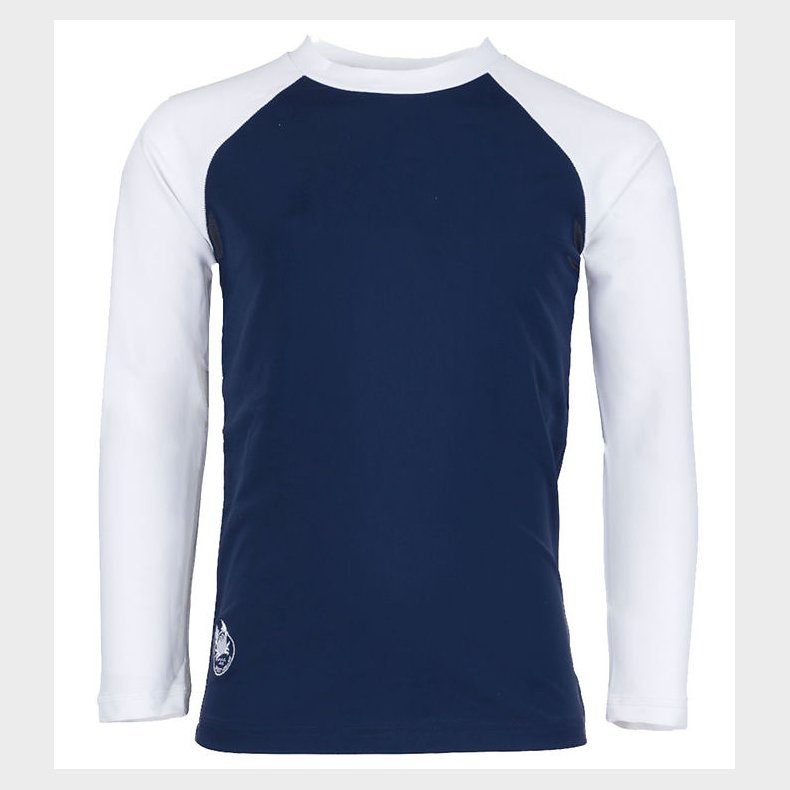 Petit Crabe Badebluse - Raglan - UV50+ - Blue/White