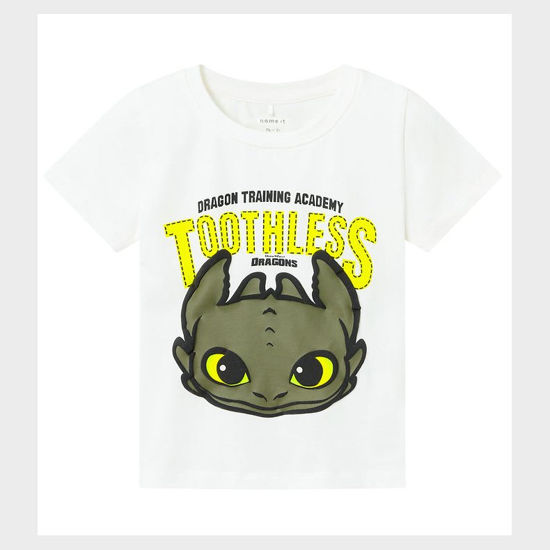 Name It T-shirt - NmmApron Dragons - Bright White m. Toothless
