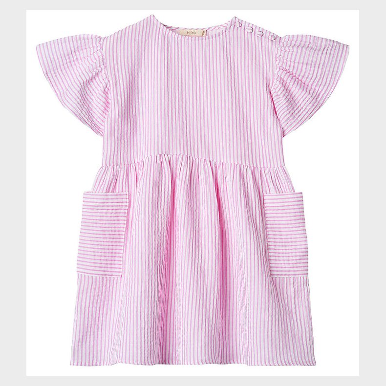 Fliink Kjole - Musselin - Ciao - Cloud Dancer m. Striber