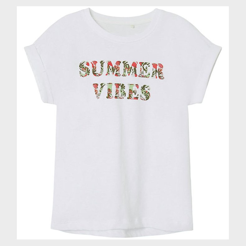 Name It T-shirt - NkfFamma - Noos - Bright White/Dark Sap Jungle