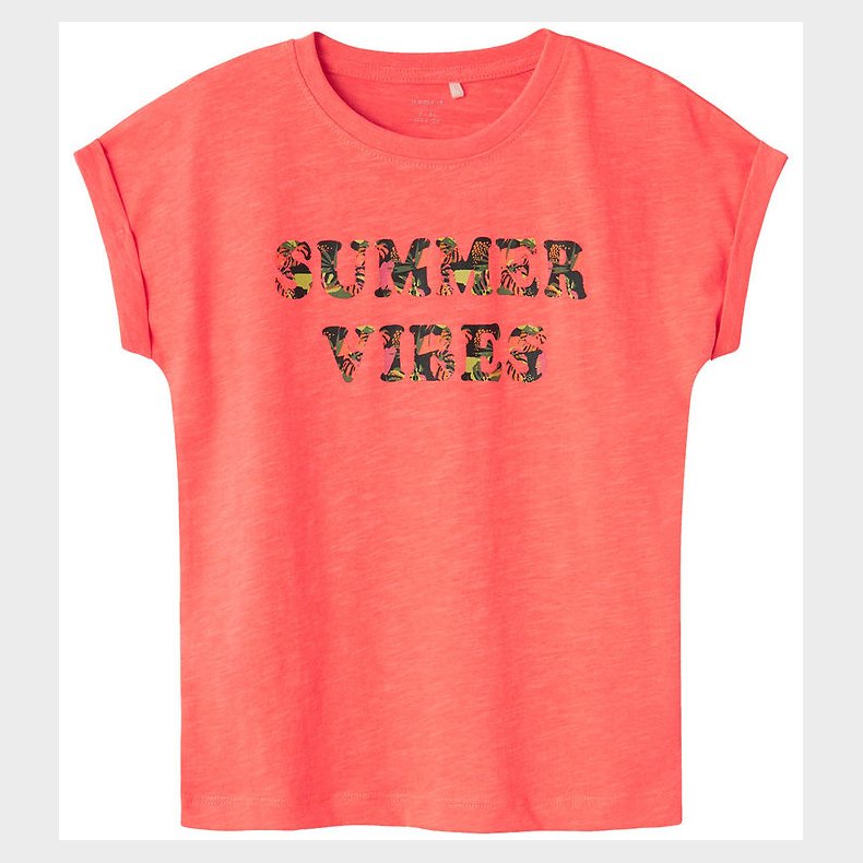 Name It T-shirt - NkfFamma - Noos - Fiery Coral