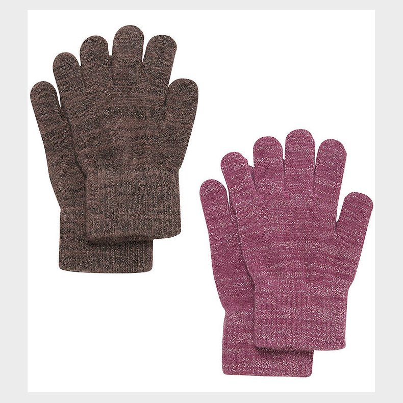 CeLaVi Handsker - Uld/Polyester - 2-pak - Mellow Mauve m. Glimme