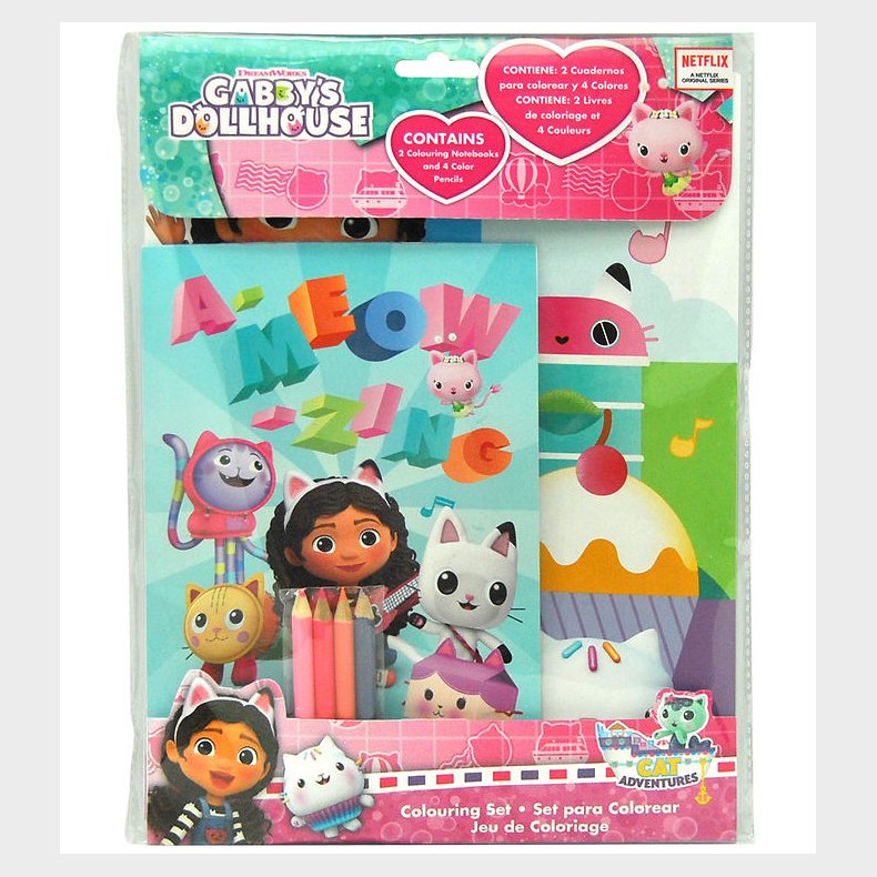 Gabby's Dollhouse Farvest m. 4 Farveblyanter