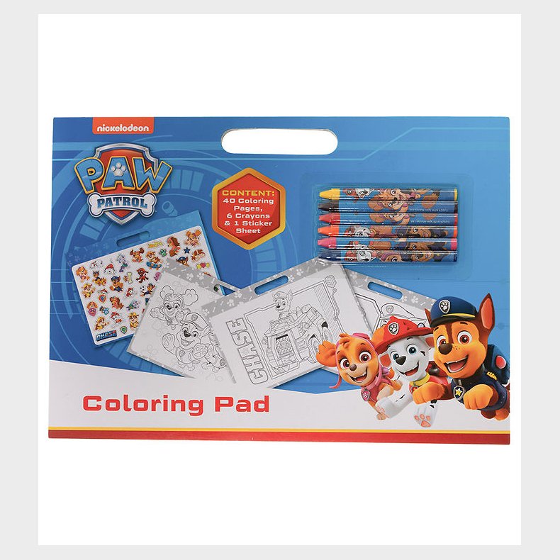 Paw Patrol Malebog m. 6 Farver Og Klisterm�rker
