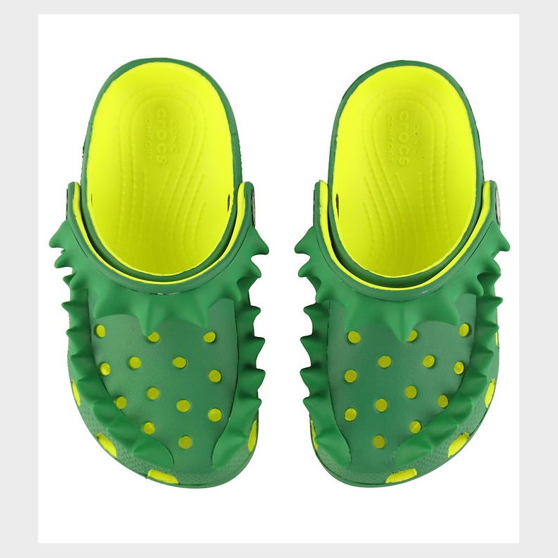 Crocs Sandaler - Classic Spikes Clog T - Acidity/Green Ivy