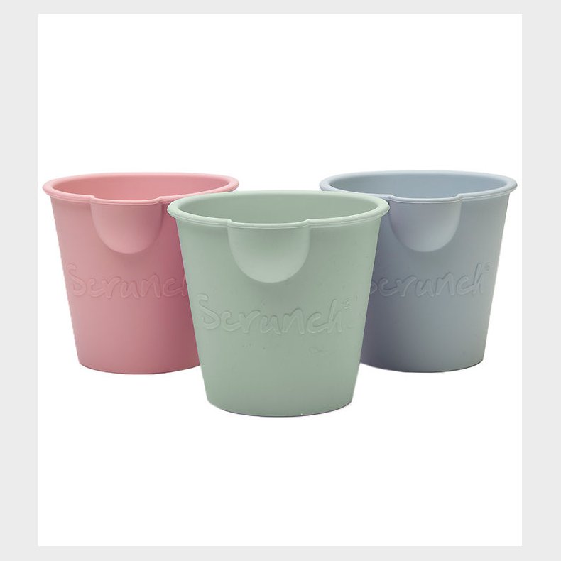 Scrunch Bath Buckets - 3-pak - Sage Green/Dusty Rose/Duck Egg Bl