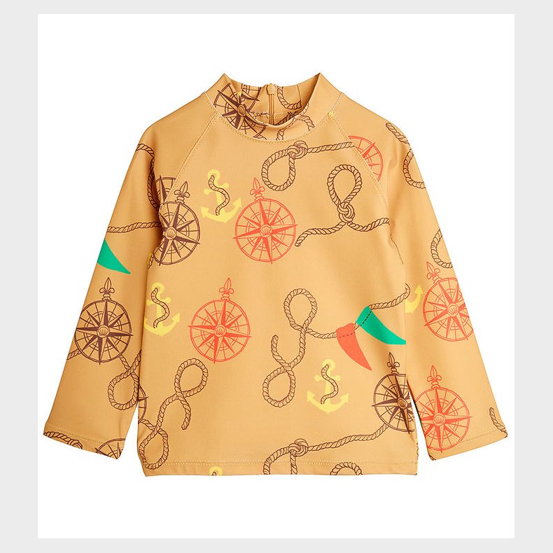 Mini Rodini Badebluse - UV50+ - Nautical Aop - Beige