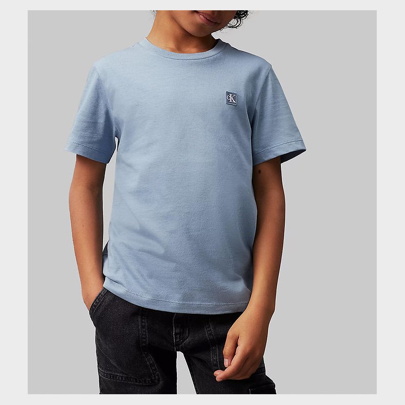 Calvin Klein T-shirt - Monogram Mini Badge - Faded Denim