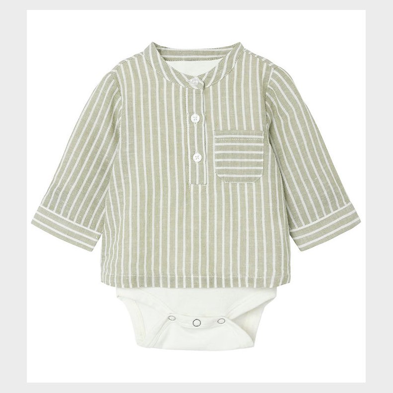 Name It Skjortebody l/ - NbmHilom - Oil Green