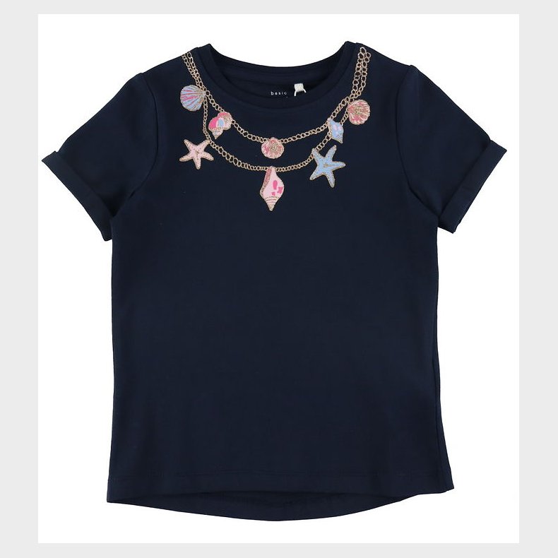 Name It T-shirt - NmfVix - Dark Sapphire/Necklace