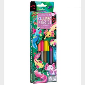 Eeboo Farveblyanter - 6 Stk. - Jumbo - Axolotl