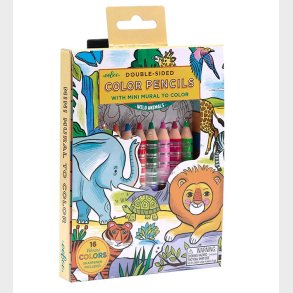 Eeboo Farveblyanter - 8 Stk. - Vilde Dyr m. Tegning