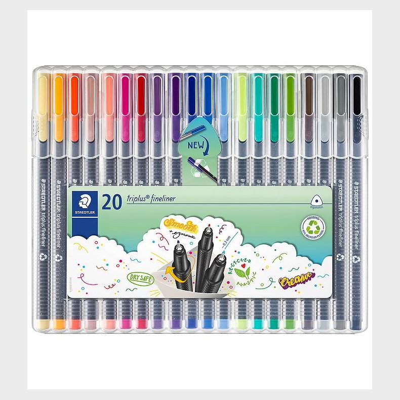 Staedtler Tuscher - 20 stk - Triplus Fineliner - 0,3 mm