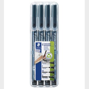Staedtler Tuscher - 4 stk. - Lumocolor Perm OHP - Sort