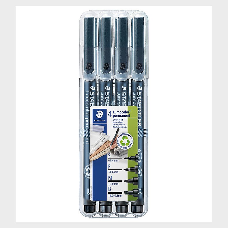 Staedtler Tuscher - 4 stk. - Lumocolor Perm OHP - Sort